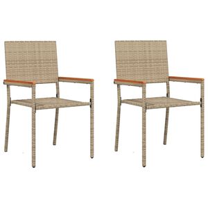 vidaXL Tuinstapelstoelen 2 pcs Cr&egrave;me en bruin 54 x 56 x 90 cm