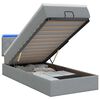 vidaXL Ottoman Bed met Matrassen en LED Lichtgrijs 90 x 190 cm Stof