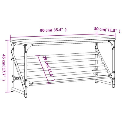 vidaXL Schoenenrek 90x30x45 cm bewerkt hout sonoma eikenkleurig