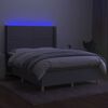 vidaXL Boxspring met matras en LED stof lichtgrijs 140x200 cm