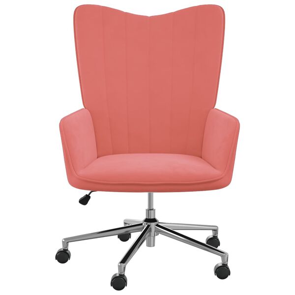 vidaXL Relaxstoel fluweel roze