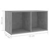 vidaXL Tv-meubelen 2 st 72x35x36,5 cm bewerkt hout betongrijs