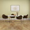 vidaXL Eetkamerstoelen 4 st stof donkerbruin