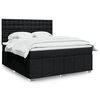 vidaXL Boxspring met matras stof zwart 180x200 cm