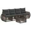 vidaXL Tuinbankenset 5 st Grijs en Donkergrijs poly rattan