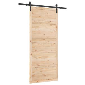 vidaXL Schuifdeur Naturel 80 x 208 cm Massief grenenhout