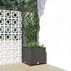 vidaXL Plantenbak met trellis zwart 40x40x136 cm PP