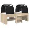 vidaXL Hoge Bed Frame voor Kids met Tunnel 3 st Sonoma Eiken en Zwart