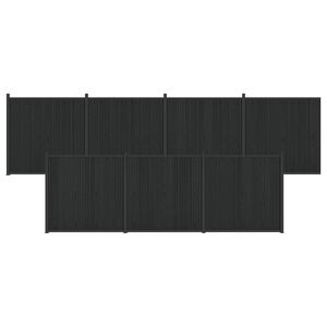 vidaXL Hekpaneel 7 st 1230 x 186,5 cm WPC en Aluminium Zwart