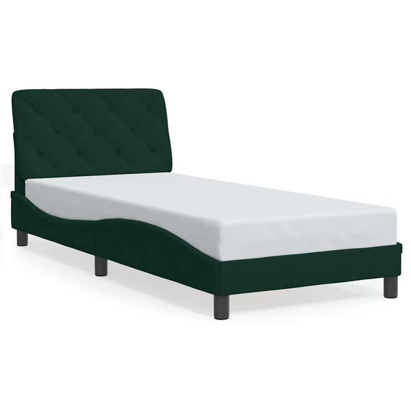 vidaXL Bedframe zonder matras 80x200 cm fluweel donkergroen