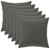 vidaXL Kussensloop 6 pcs HEERLEN Antraciet 40 x 40 cm Polyester