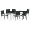 vidaXL Tuin eettafelset 7 pcs Zwart en Licht Grijs PE Rattan