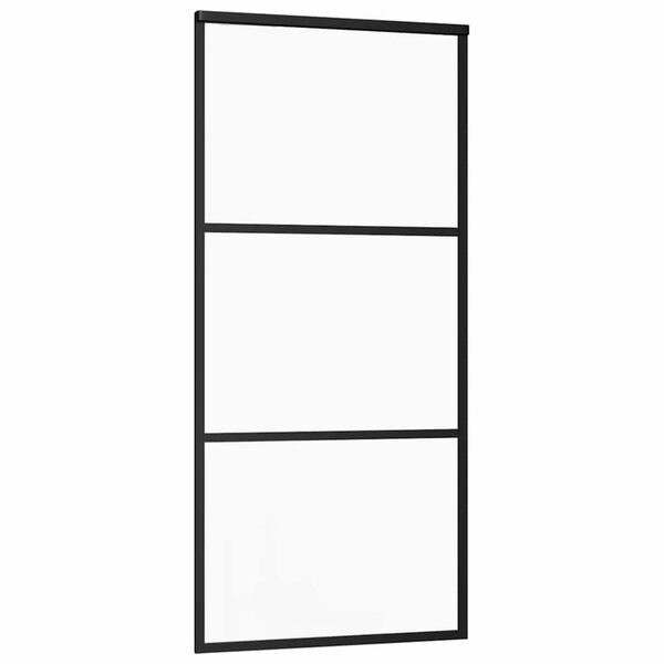 vidaXL Schuifdeur met beslag 76x205 cm ESG-glas en aluminium