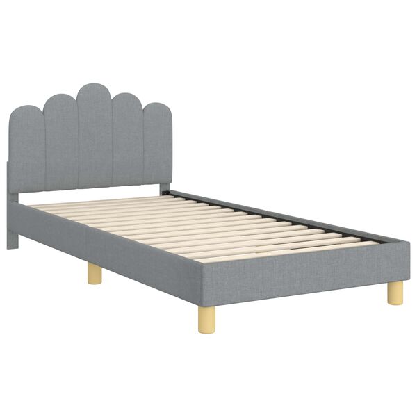 vidaXL Bedframe voor kinderen met hoofdbord Lichtgrijs 80 x 200 cm