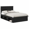 vidaXL Bedframe Effen met opslag Zwart 120 x 200 cm Massief grenenhout