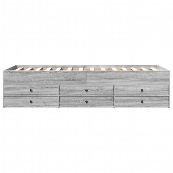vidaXL Slaapbank met lades zonder matras 90x200 cm grijs sonoma eiken
