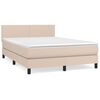 vidaXL Boxspring met matras kunstleer cappuccinokleurig 140x190 cm