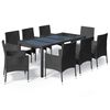 vidaXL 9-delige Tuinset poly rattan zwart