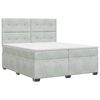 vidaXL Boxspringbed met matras Lichtgrijs 200 x 200 cm Fluweel