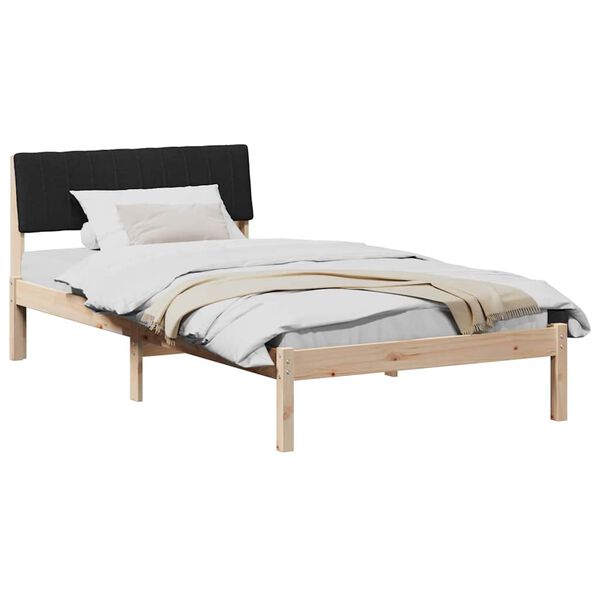vidaXL Bedframe Bruin en zwart 100 x 200 cm Massief grenenhout
