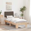 vidaXL Bedframe met Gevoerd Hoofdgedeelte Taupe 75 x 190 cm