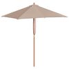 vidaXL Parasol met houten paal 150x200 cm taupe