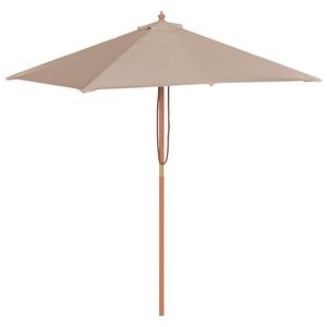 vidaXL Parasol met houten paal 150x200 cm taupe