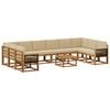 vidaXL Buiten bankenset 11 pcs Natuurlijk en Beige Massief Acaciahout