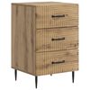vidaXL Nachtkastje Artisanaal eiken 43 x 41 x 66,5 cm Bewerkt hout