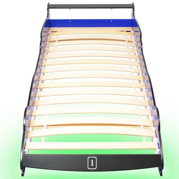 vidaXL Kinderbed raceauto met LED-verlichting blauw 90x200 cm