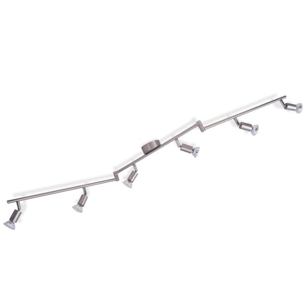 vidaXL plafondlamp met 6 led-spotlights satijn nikkel