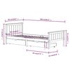 vidaXL Bedframe met 2 lades massief grenenhout wit 90x200 cm
