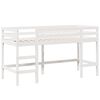 vidaXL Halfhoogslaper met ladder en bedhuis grenenhout wit 90x200 cm