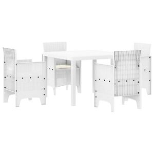 vidaXL Tuin Eetset 5 st Wit Polypropyleen
