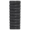 vidaXL Premium washandjes SOLUND 10 stuks antraciet 30x30 cm 600 g/m&sup2;