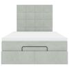 vidaXL Ottoman bed met matrassen 120x200cm fluweel lichtgrijs
