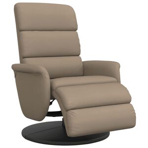 vidaXL Fauteuil verstelbaar met voetensteun kunstleer cappuccinokleur