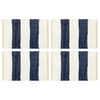 vidaXL Placemats 4 st chindi gestreept 30x45 cm blauw en wit
