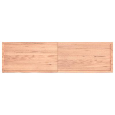 vidaXL Wandschap 220x60x(2-6)cm behandeld massief eikenhout lichtbruin