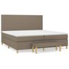 vidaXL Boxspring met matras stof taupe 200x200 cm