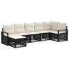 vidaXL Tuinbankenset 7 st 7-zits Zwart poly rattan