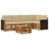 vidaXL Buiten bankenset 5 st Naturel Massief Acaciahout en Polyester
