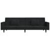 vidaXL Slaapbank 2-zits met 2 kussens en voetenbank fluweel zwart