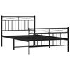vidaXL Bedframe met hoofd- en voeteneinde metaal zwart 107x203 cm