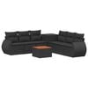 vidaXL Bankstel 8 st Zwart Poly Rattan en Staal