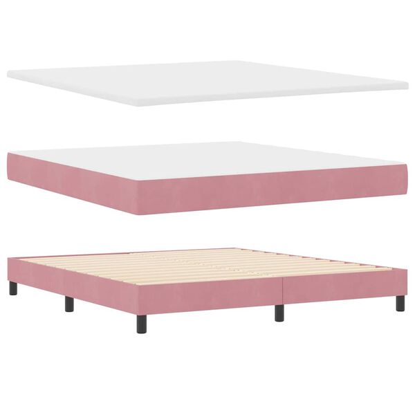 vidaXL Boxspringbed met matras Roze 180 x 200 cm Fluweel