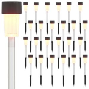 vidaXL Buitenzonne-lampen met grondpin 24 st Warmwit 29,5 cm