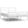 vidaXL Bedframe met hoofd- en voeteneinde metaal wit 135x190 cm