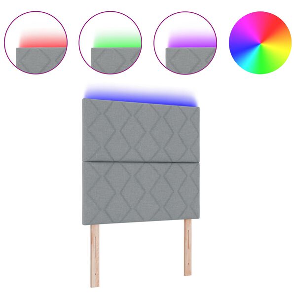 vidaXL Hoofdbord Lichtgrijs 90 cm Stof