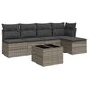 vidaXL 6-delige Loungeset met kussens poly rattan grijs